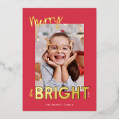 モダンとメリーBright Christmas Photo 箔シーズンカード (正面)