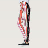 モダンとユニークモノグラカラフルムlストライプド レギンス (左)