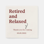 モダンとリラックス退職したは引退おもしろい スタンダードカクテルナプキン (正面)