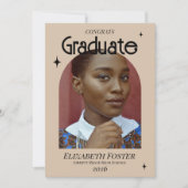 モダンとレトロな写真卒業招待状 招待状 (正面)