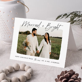 モダンと結婚したBright Black Script Photo シーズンカード