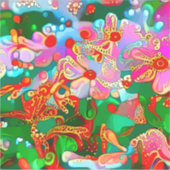 モダンとGroovy 60のスタイルフラワーアートステッカー シール (正面)