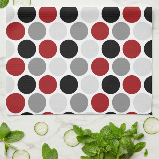 モダンなえんじ色の灰色の黒は台所タオルを一周します キッチンタオル (折り畳み)