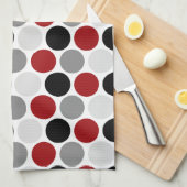 モダンなえんじ色の灰色の黒は台所タオルを一周します キッチンタオル (四つ折り)