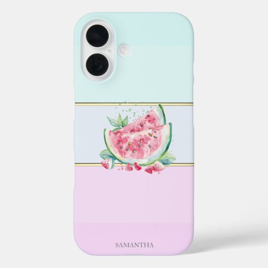 モダンなおしゃれすいかストライプ Case-Mate iPhoneケース (裏面)