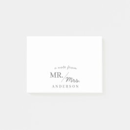 モダンなおしゃれなメモ 新婚のMr.とMrs.からの手紙 ポストイット
