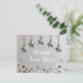 モダンなおしゃれな新年の星 ポストカード (スタンド正面)