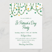 モダンなおしゃれクローバー Saint Patrick's Day 招待状 (正面)