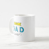 モダンなおもしろいのカラフルで青く黄色く最も最高のなパパ コーヒーマグカップ (正面左)