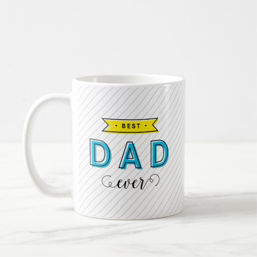 モダンなおもしろいのカラフルで青く黄色く最も最高のなパパ コーヒーマグカップ (左)