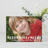 モダンなおもしろいのメリーなメリークリスマスのカスタムの写真 シーズンカード (スタンド正面)