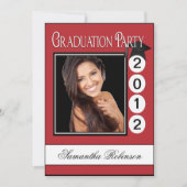 モダンなおもしろいの卒業パーティーのカスタムの写真 招待状 (正面)