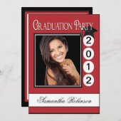 モダンなおもしろいの卒業パーティーのカスタムの写真 招待状 (正面/裏面)