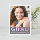 モダンなおもしろいの卒業生の写真カード卒業パーティー 招待状 (スタンド正面)