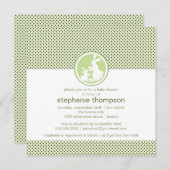 モダンなお母さんのバニー及びベビーのベビーシャワーの招待状 招待状 (正面/裏面)