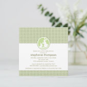 モダンなお母さんのバニー及びベビーのベビーシャワーの招待状 招待状 (スタンド正面)