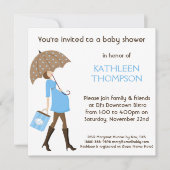 モダンなお母さんのベビーの隆起の男の子のブライダル・シャワー 招待状 (正面)