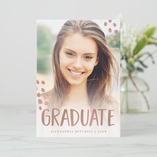 モダンなお祝い| 2つの写真の卒業パーティー 招待状 (スタンド正面)