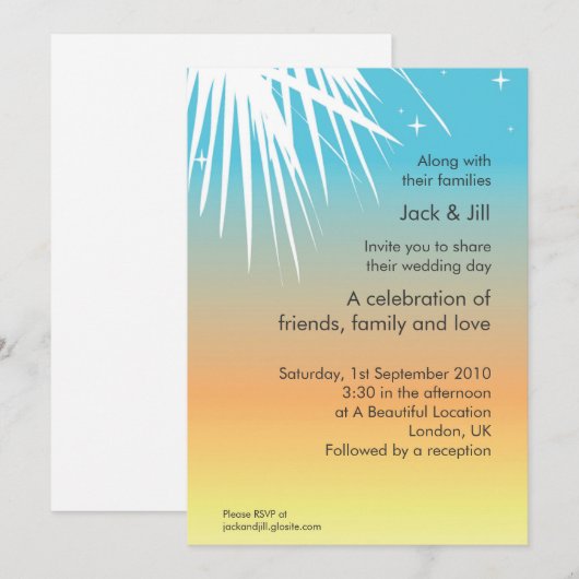 モダンなお祝い 5x7 招待状 (正面/裏面)