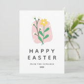 モダンなお花のイースター | Happy Easter フォト シーズンカード (スタンド正面)