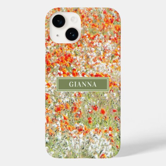 モダンなお花のガーリーな名前デザイン Case-Mate iPhoneケース (裏面)