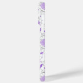 モダンなお花のガーリーな紫の花柄のスタイリッシュな名前 Case-Mate iPhoneケース (裏面 / 左)