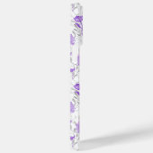 モダンなお花のガーリーな紫の花柄のスタイリッシュな名前 Case-Mate iPhoneケース (裏面 / 右)