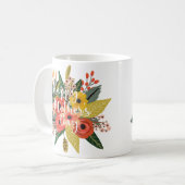 モダンなお花のスクリプトでハッピーな母の日を コーヒーマグカップ (正面左)