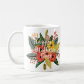 モダンなお花のスクリプトでハッピーな母の日を コーヒーマグカップ (左)