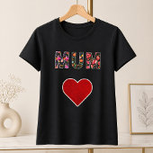 モダンなお花のママハートTシャツ Tシャツ