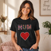 モダンなお花のママハートTシャツ Tシャツ