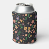 モダンなお花のモノグラムデザイン 缶クーラー (缶裏面)