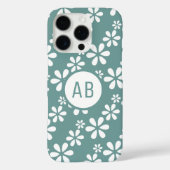 モダンなお花のモノグラムパターン オーダーメイド Case-Mate iPhoneケース (裏面)