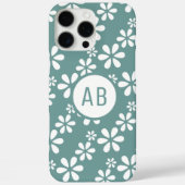 モダンなお花のモノグラム入りパーソナライズデザイン Case-Mate iPhoneケース (裏面)