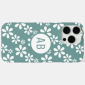 モダンなお花のモノグラム入りパーソナライズデザイン Case-Mate iPhoneケース (裏面 (横))