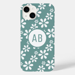 モダンなお花の柄のモノグラム オーダーメイド  Case-Mate iPhone 14ケース