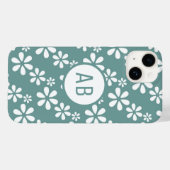 モダンなお花の柄のモノグラム オーダーメイド  Case-Mate iPhoneケース (裏面 (横))