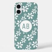 モダンなお花の柄のモノグラム オーダーメイド Case-Mate iPhoneケース (裏面)