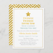 モダンなきらめきのきらめき少し星のベビーシャワー 招待状 (正面/裏面)