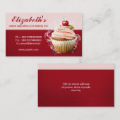 モダンなさくらんぼのカップケーキの名刺 名刺 (正面/裏面)