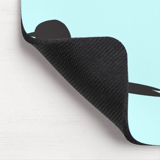 モダンなすずめの鳥のシルエットの青くガーリーな上品 マウスパッド (コーナー)