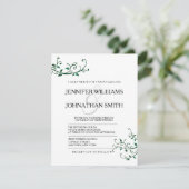 モダンなつる植物の結婚式招待状 招待状 (スタンド正面)