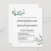 モダンなつる植物の結婚式招待状 招待状 (正面/裏面)