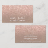 モダンなのどのばら色の金ゴールドのグリッターのクラフトの化粧 名刺 (正面/裏面)