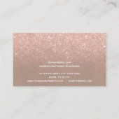 モダンなのどのばら色の金ゴールドのグリッターのクラフトの化粧 名刺 (裏面)