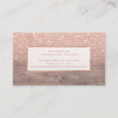 モダンなのどのばら色の金ゴールドのグリッターの木製のグラデーションな化粧 名刺 (裏面)