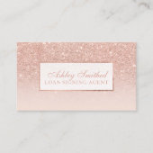 モダンなのどのばら色の金ゴールドのグリッターの赤面のグラデーションな公証人 名刺 (正面)
