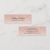 モダンなのどのばら色の金ゴールドのグリッターの赤面のグラデーションな化粧2 スキニー名刺 (正面/裏面)