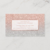 モダンなのどのばら色の金ゴールドのグリッターの銀のグラデーションな化粧 名刺 (裏面)
