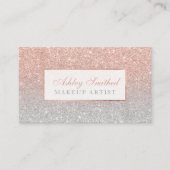 モダンなのどのばら色の金ゴールドのグリッターの銀のグラデーションな化粧 名刺 (正面)